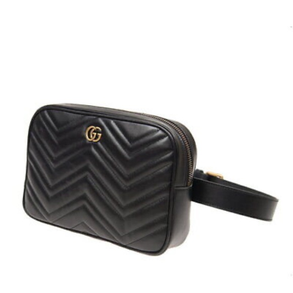 Gucci Handbags - 💯% Auth NWT GUCCI GG Marmont Matelasse Leather Belt Bag Black